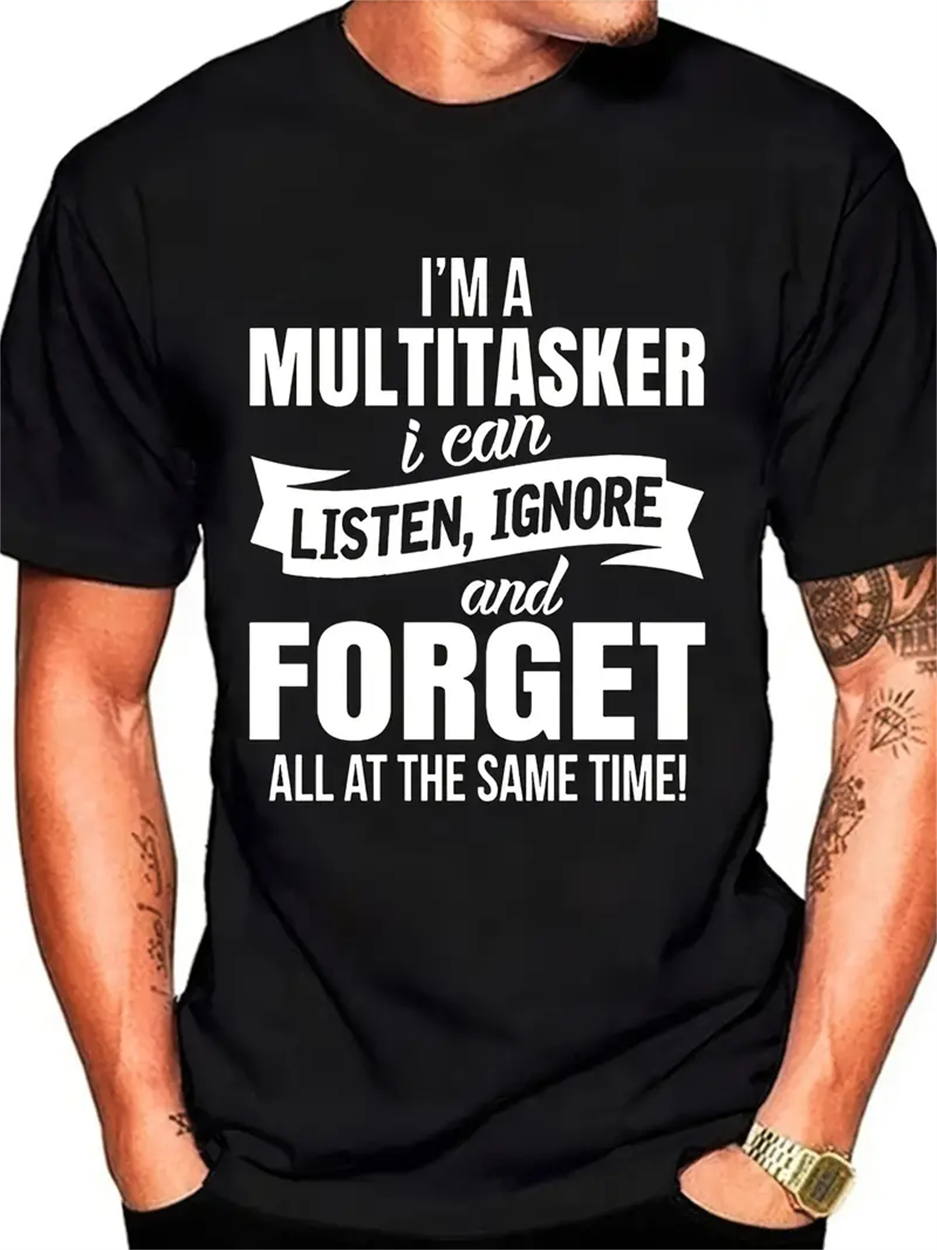 Funny Sarcastic Humor I&rsquo;m A Multitasker Listen Ignore Forget Premium T-Shirt