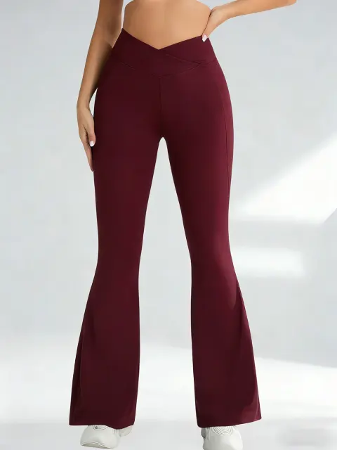 Women Crossover High Waist Flare Yoga Pants