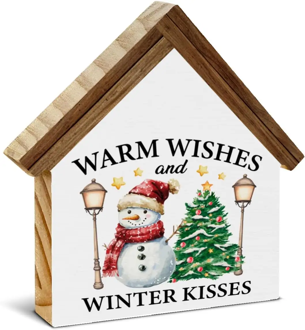 Winter Christmas Home Decor, Snowman Warm Wishes