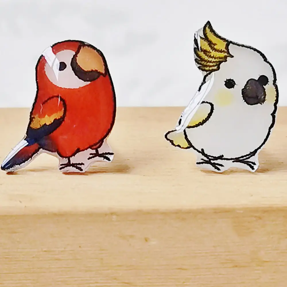 Sterling Silver Cartoon Cute Parrot Earrings