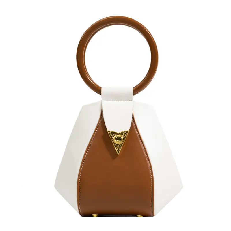 Contrasting Color Ring Portable PU Trendy Personalized Bag