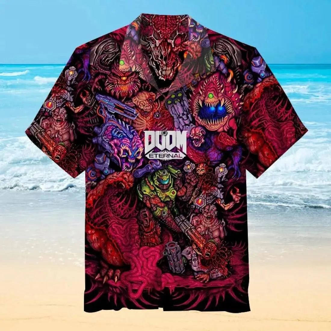 3D Digital Printing Personality Pattern Casual Summer Short Sleeve Shirt