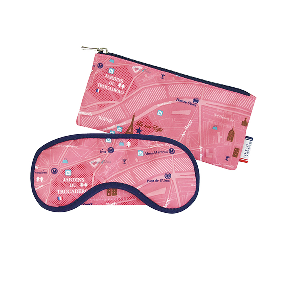 Sleeping Eye Mask Cover EyeShade Blindfold Travel Relax Sleep Eye Mask AT FIRST AF8225-pink Map-700112
