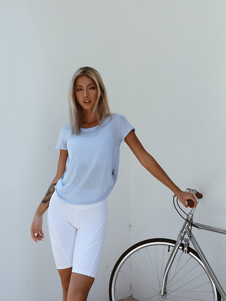 Summer Sports Short-sleeved T-shirt Women's Loose And Quick-drying Yoga Tops Running Fitness Smock Super Breathable Clothes