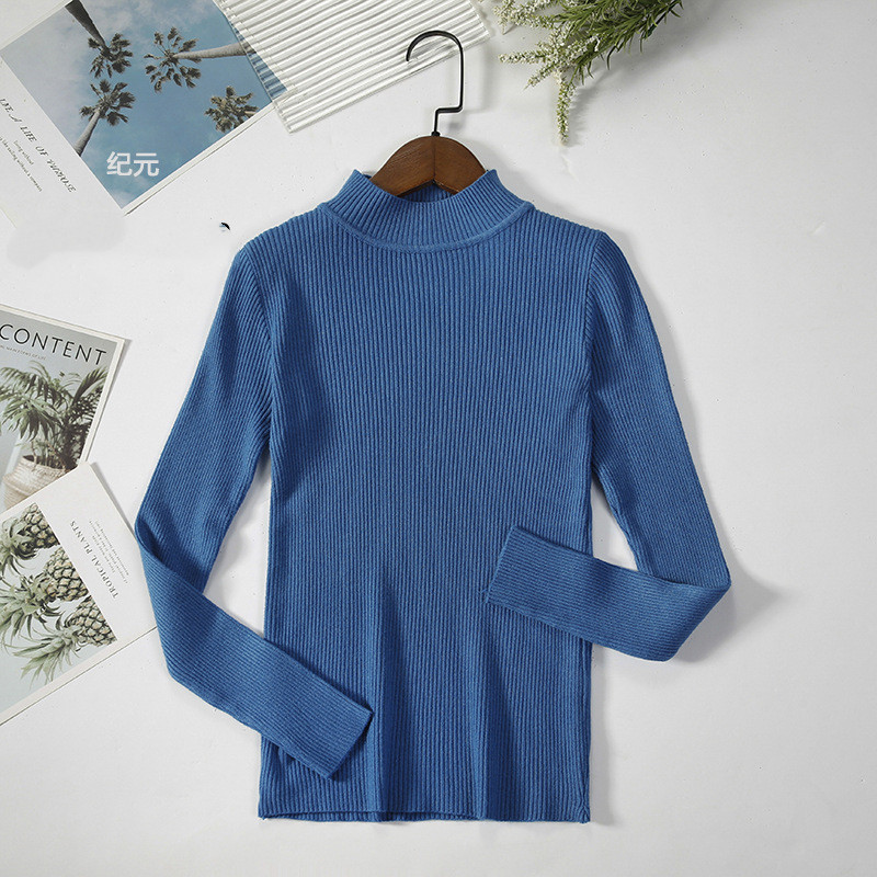 Title 2, Solid Color Pit Strip Knit Pullover Half Turtle...