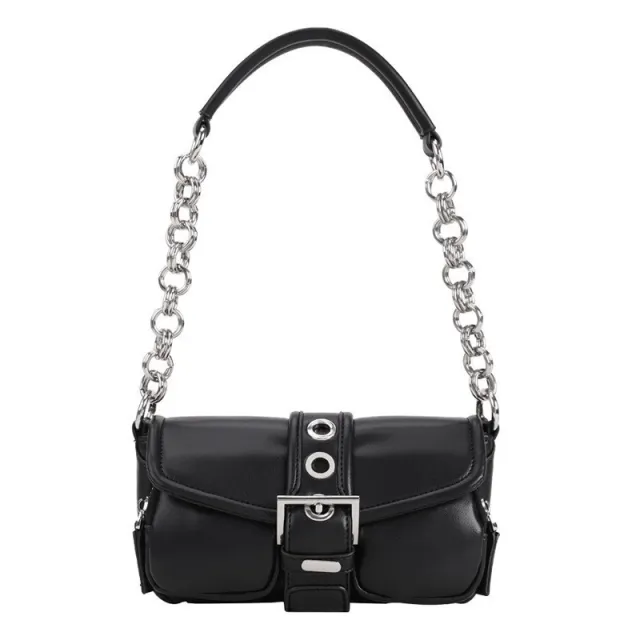 Niche Design Mini Retro Ring Chain Underarm Bag Black - Shop at LoveMi