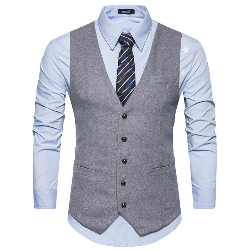 Title 5, Gilet professionnel de costume slim britannique...