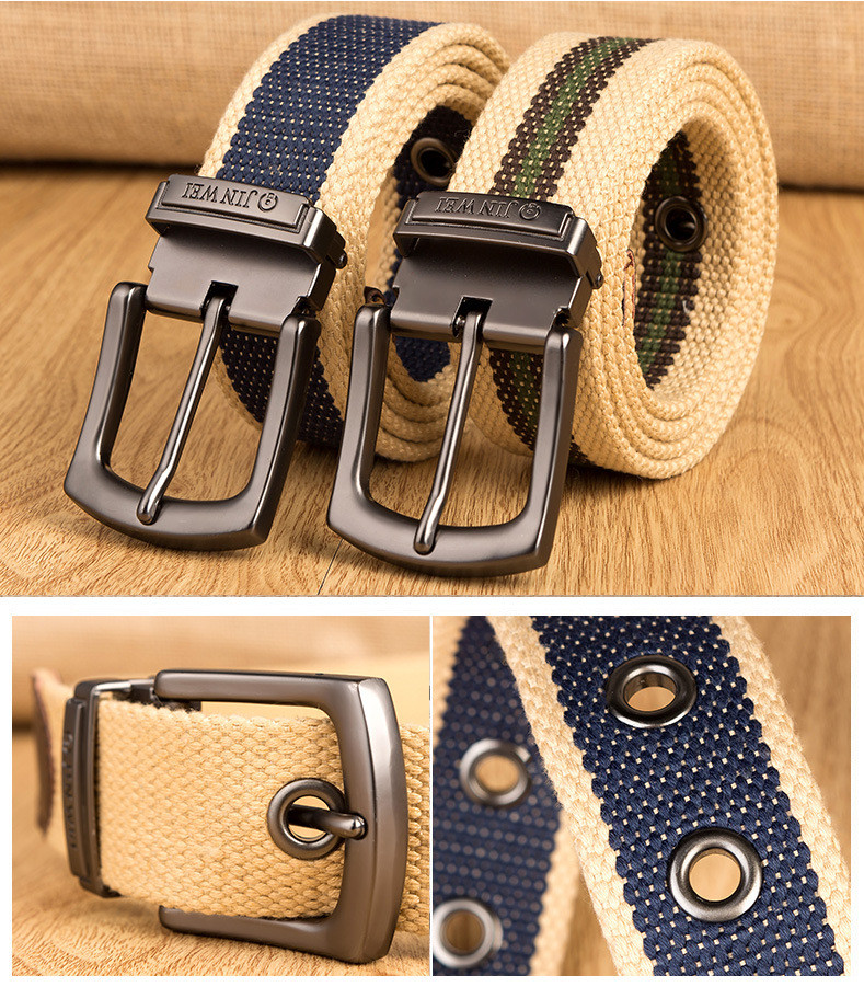 Outdoor Thickened Men's Pin Buckle Canvas Belt