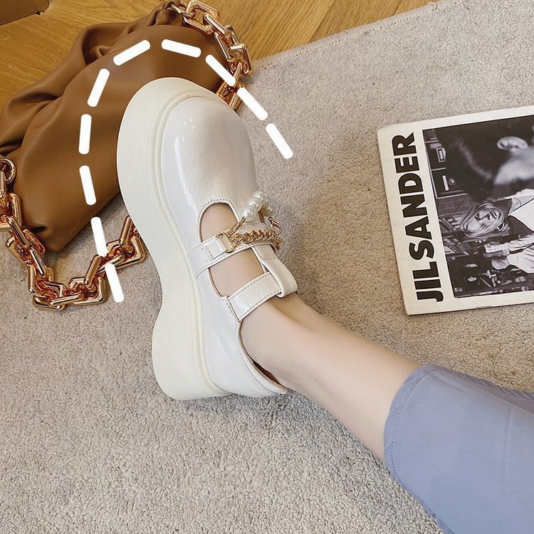 Shallow Mouth Hollow  Platform Shoes With A Word Single Shoes Women