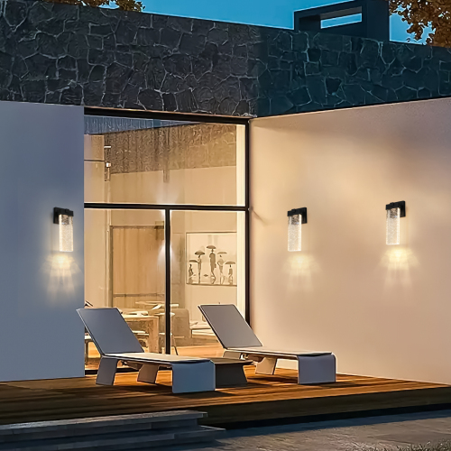 Outdoor Waterproof Transparent LED Crystal Wall Light Supports Many Types Of Bulb-2 Packs  Unavailable Platforms- Temu