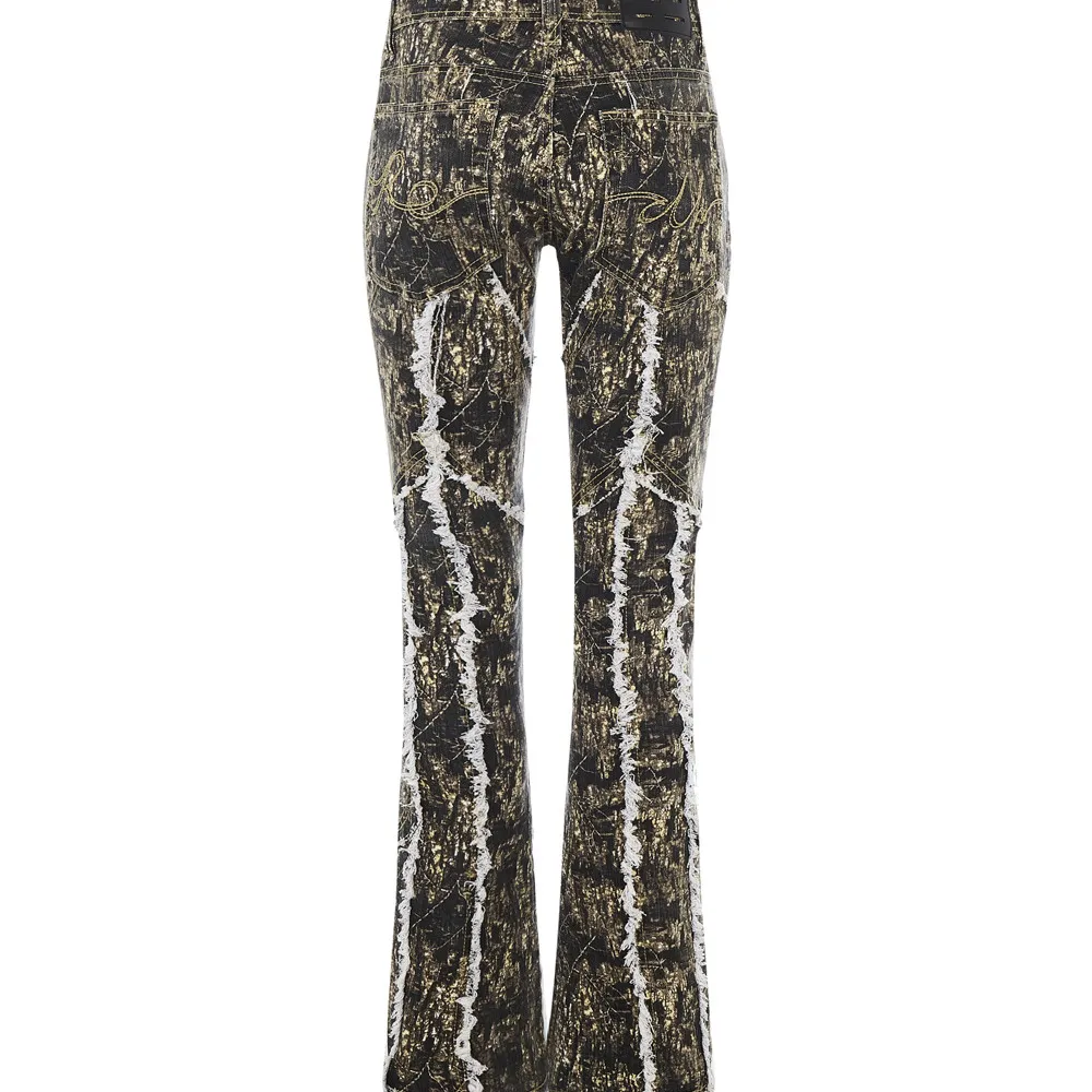 Women's Hip-hop Fashion Jeans - Camouflage Green