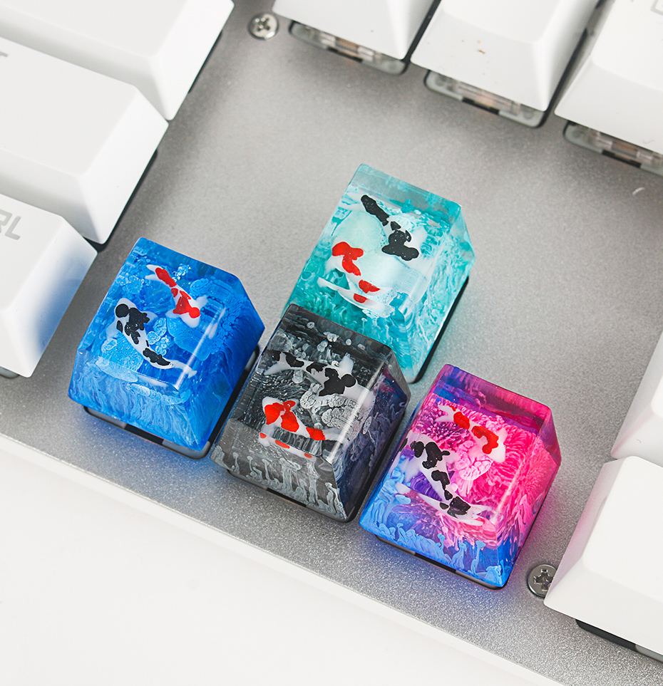 Scenery Koi Backspace Resin Keycaps For Cherry Mx Switch - Image 3