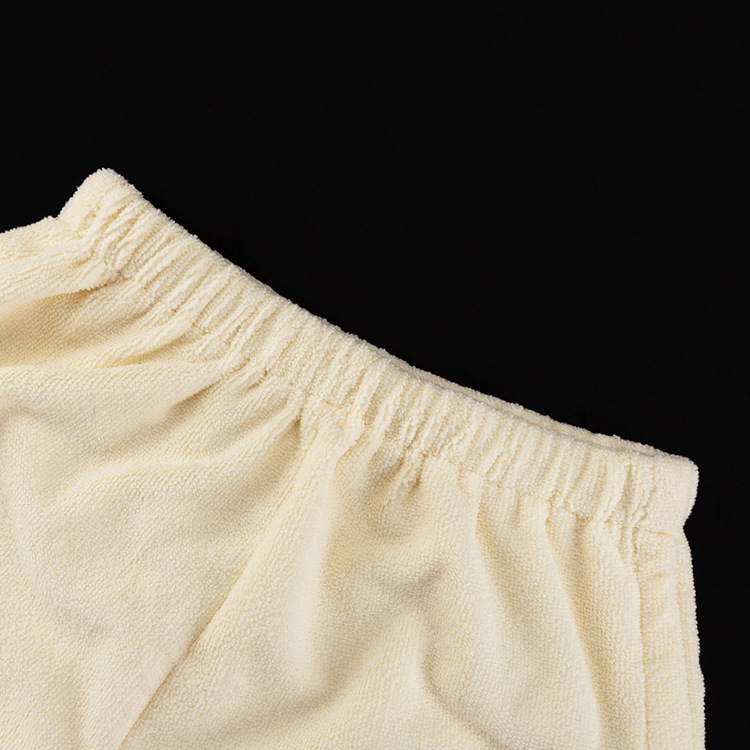 Terry Cloth Tie Front Short Sleeve Jacket & Elastic Waist Casual Shorts 2-Piece Loungewear Set 5