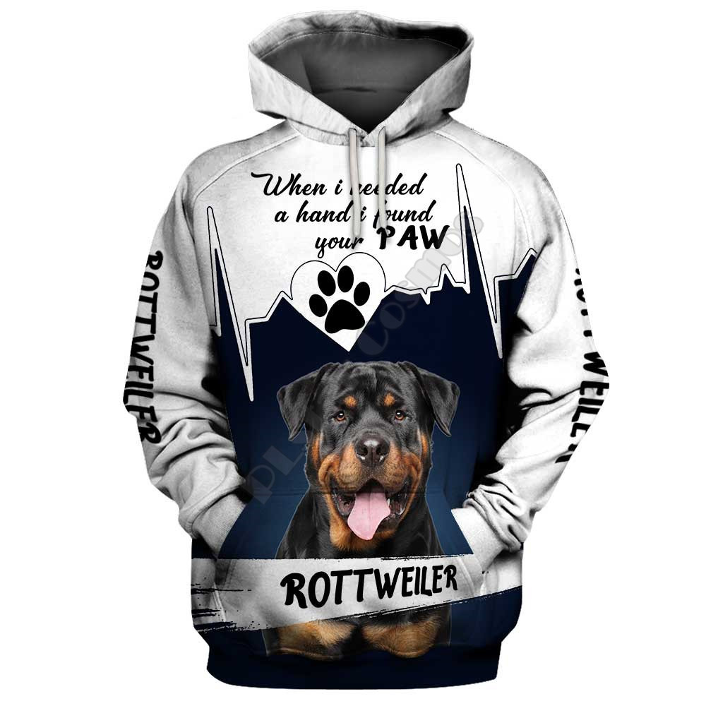 Title 1, 3D Digital Foreign Style Dog Print Crew Neck Ca...