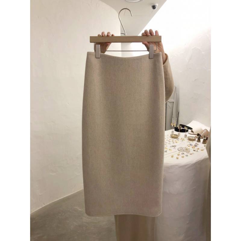 Vintage Slim Woolen Japanese Autumn Winter One Step Skirt