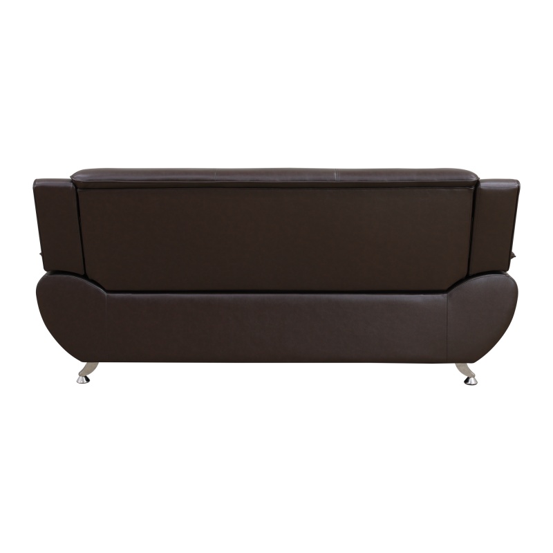 Pickup Only--Brown Breathable Leather Living Room 3-Piece Sofa Set