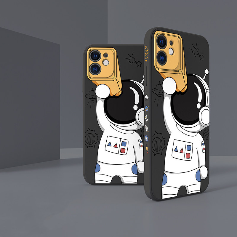 For Astronauts, Mobile Phone Case Side Pattern, Soft Case – Black, Iphone 11