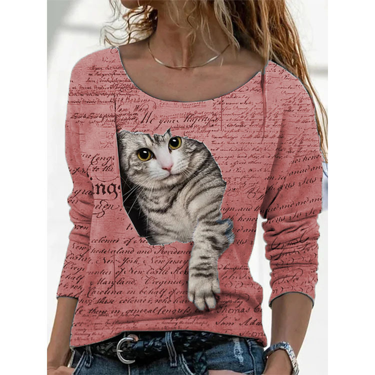 Women's Animal Pattern Long Sleeve T-shirt Women's Undercoat