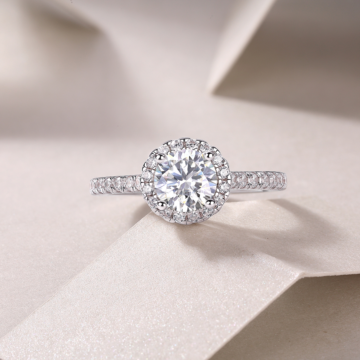 1Hug Your Lover With A Large Diamond Ring Luxury Fashion Set With Moissanite Silver Ring Prohibit Tk Sales