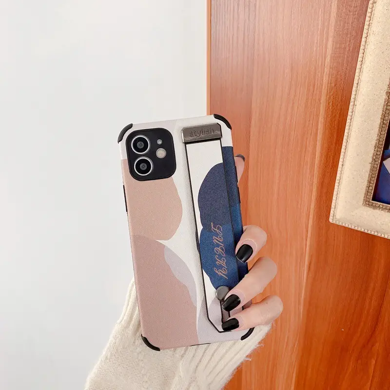 Morandi Color Wrist Band Silicone Phone Case