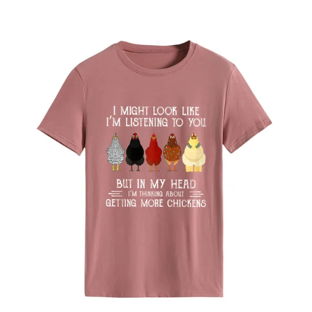 Simple Round Neck Pullover Blouse Print T shirt Rose Gold - Shop at LoveMi