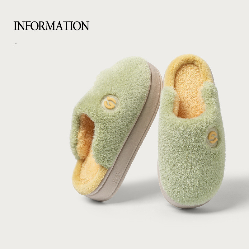 Title 1, Plush Cotton Slippers Female Indoor Platform Ho...