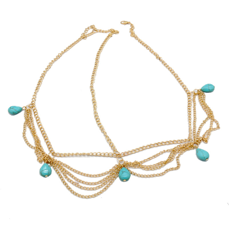 Bohemian Ethnic Style Turquoise Tassel Headband