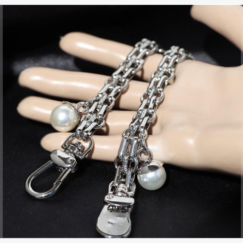 Title 2, 12mm Wide Silver With Pearl Bag With Chain Shou...