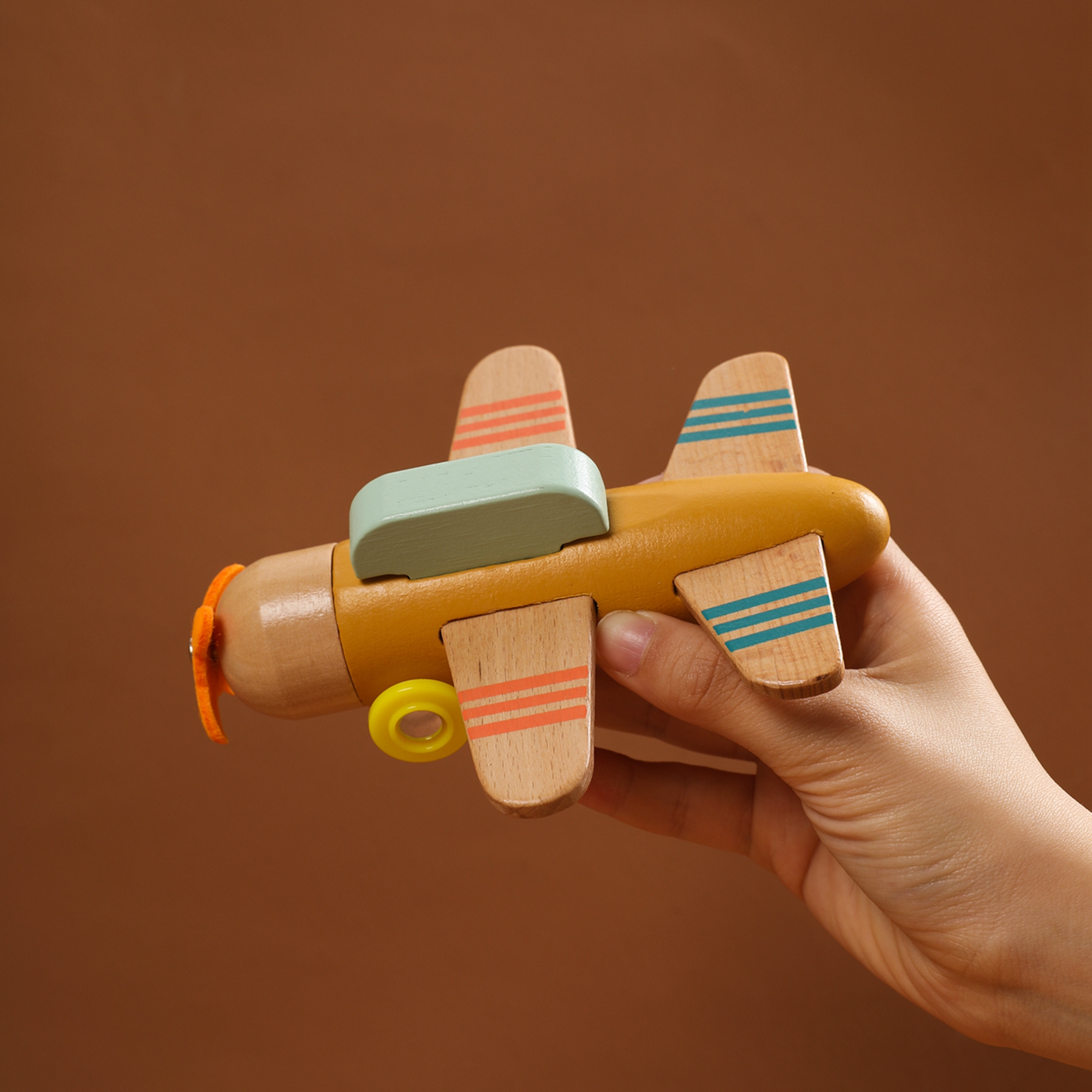 Wooden Airplane Toy for Toddlers - Educational Wooden Airplane Toy for Kids - MAMTASTIC