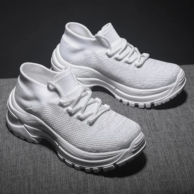 New Small White Shoes Girls Breathable Flying Knit Shoes White - Shop at LoveMi