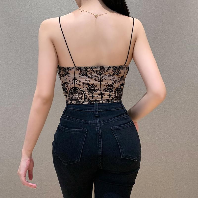 Title 12, Embroidered Pattern Short Camisole