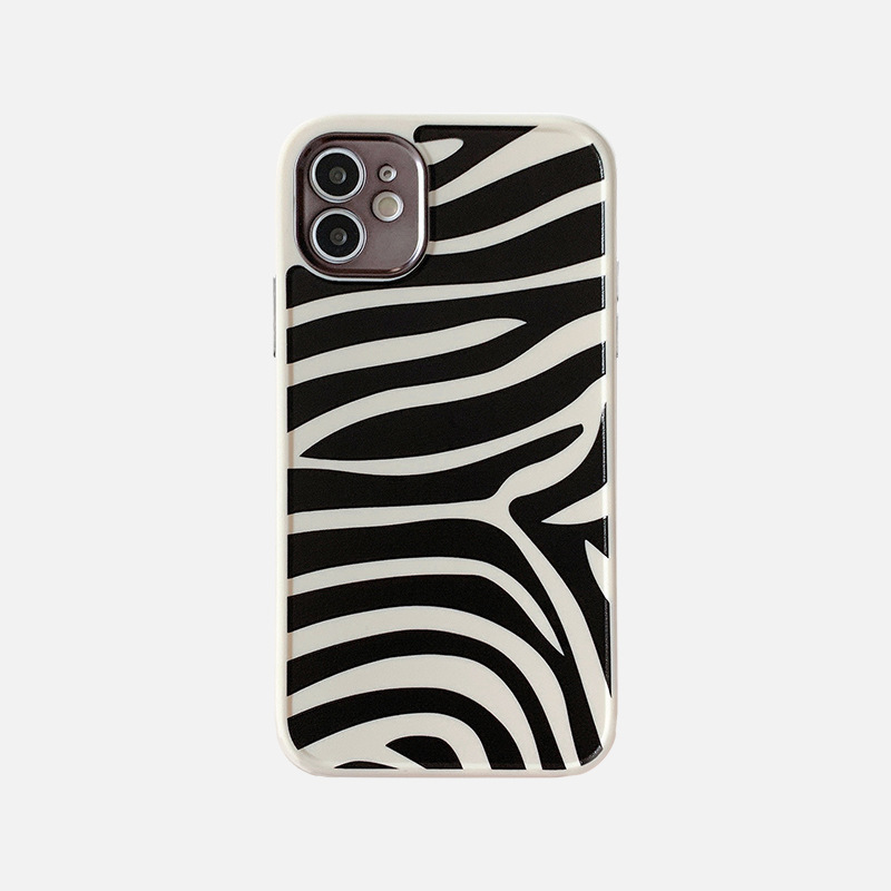 Zebra Pattern Phone Case Fine Hole Edge Drop Protection Cover - Image 4