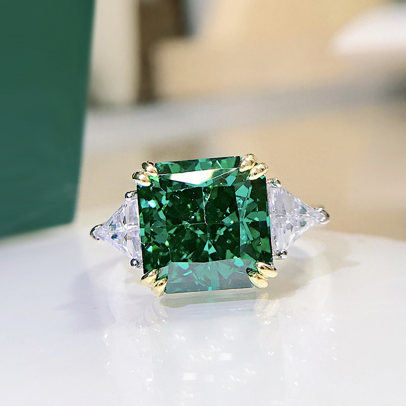 Paraiba High Carbon Diamond Ring Hand Set