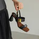 Women's Handmade Full-Grain Sheepskin Block Heel Sandals, Square-Toe Slingback Heels With Pigskin Lining & Non-Slip TPR Sole view 6
