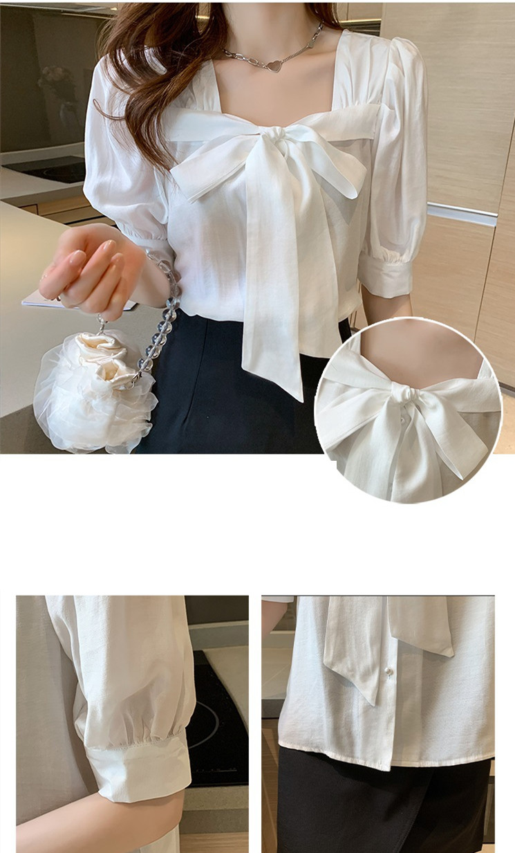 Title 7, Loose Tie Shirt Short Sleeve Bow Top