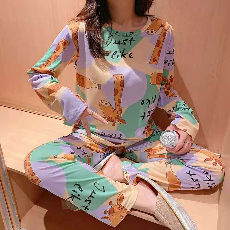 Title 7, Korean Style Pajamas Female Cute Long-sleeved T...