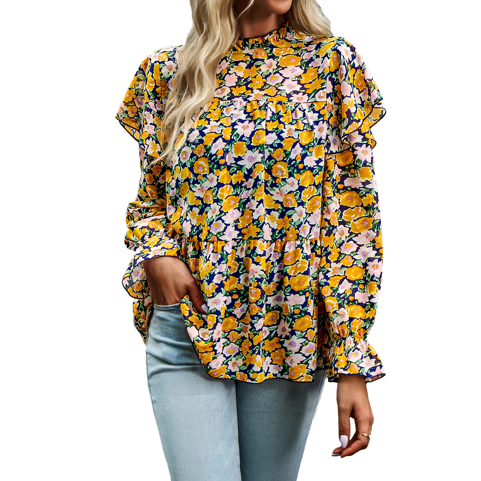 Title 2, Camisa floral para mujer Temperamento Commute