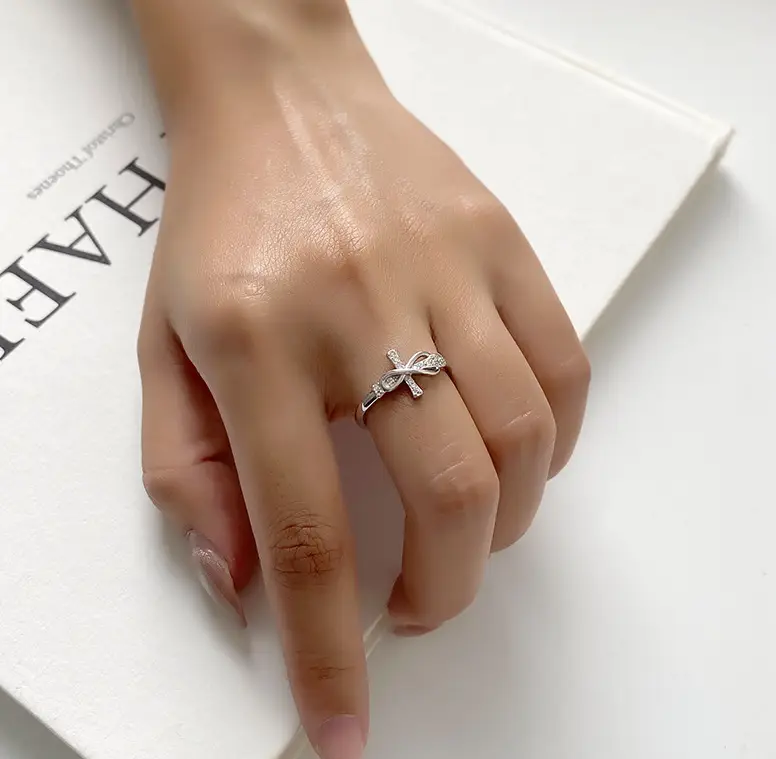 Simple Color Matching Copper Ring Fashion Cross Evil Rings for Women Girl Finger