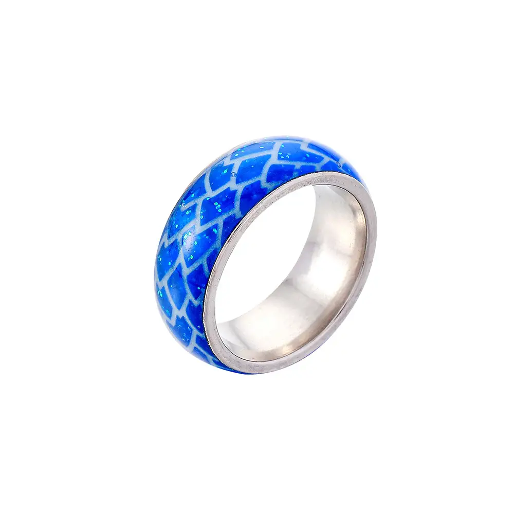 Stainless Steel Luminous Fish Scale Ring