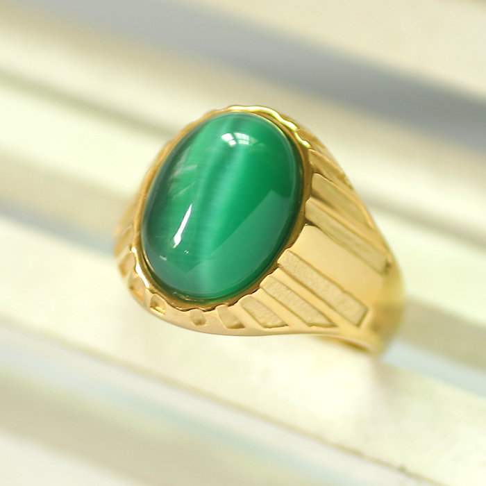 Title 2, Green European And American Opal Ring Men