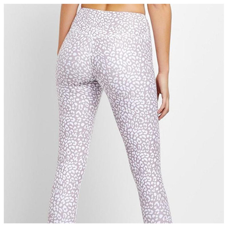 Yoga Tights Women's Leopard Print Cropped Trousers Elastic Hip Waist Waist Pants
