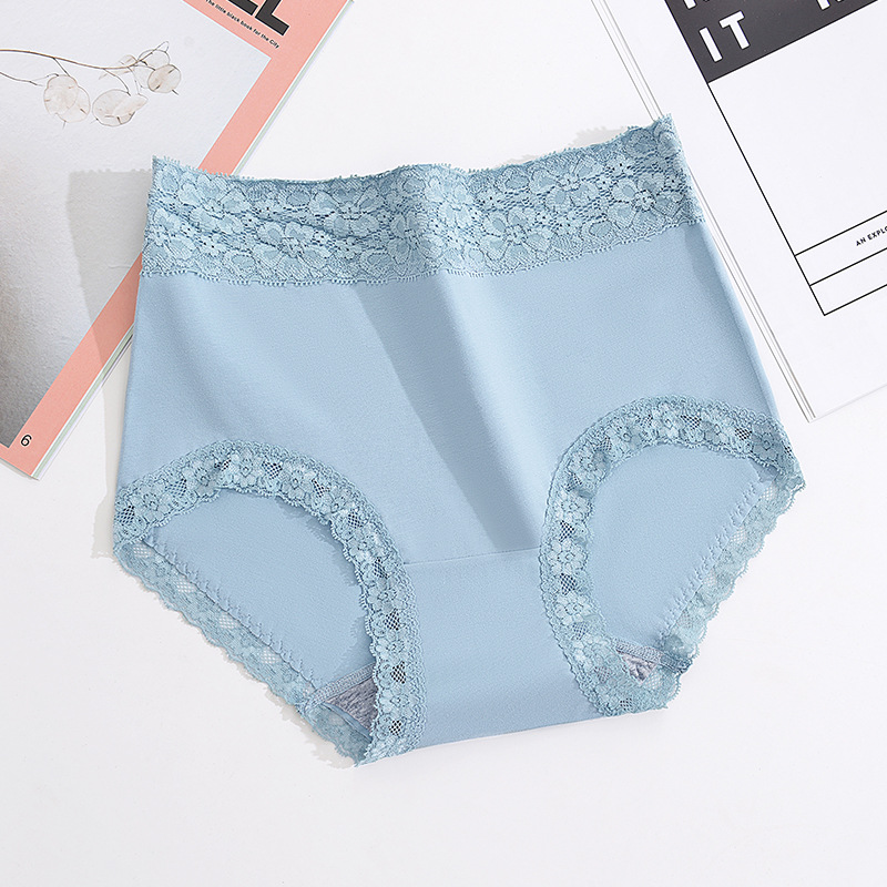 Title 5, High-waisted Cotton Briefs With Lace Crotch