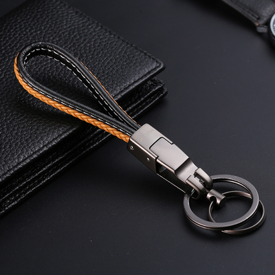 Double Ring Hand Woven Key Ring Black - Shop at LoveMi