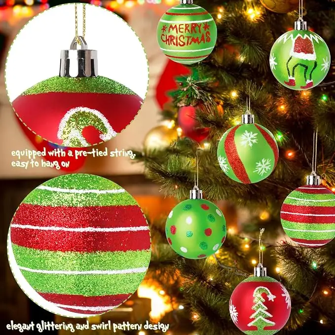 2.4 Inch Red And Green Christmas Ball