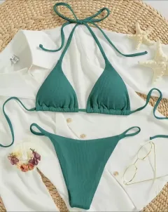 Factory Women's Sexy Small Rib Bikini Tie Bikini Set Two Piece Swimsuit Beach Wear - Style1-S - View 1