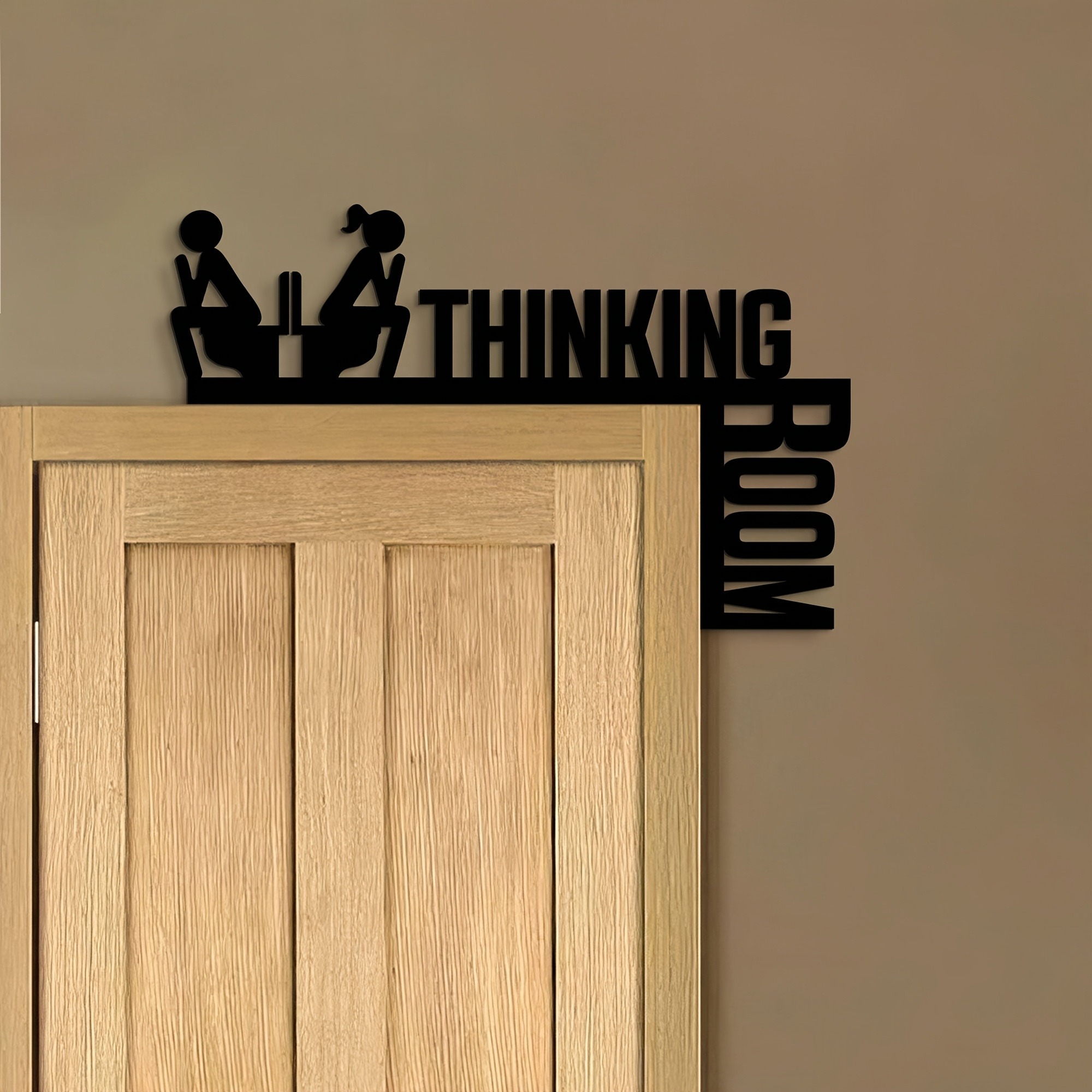 Room For Thinking Funny Bathroom Sign - Humorous Metal Toilet Door Decor — foto 5