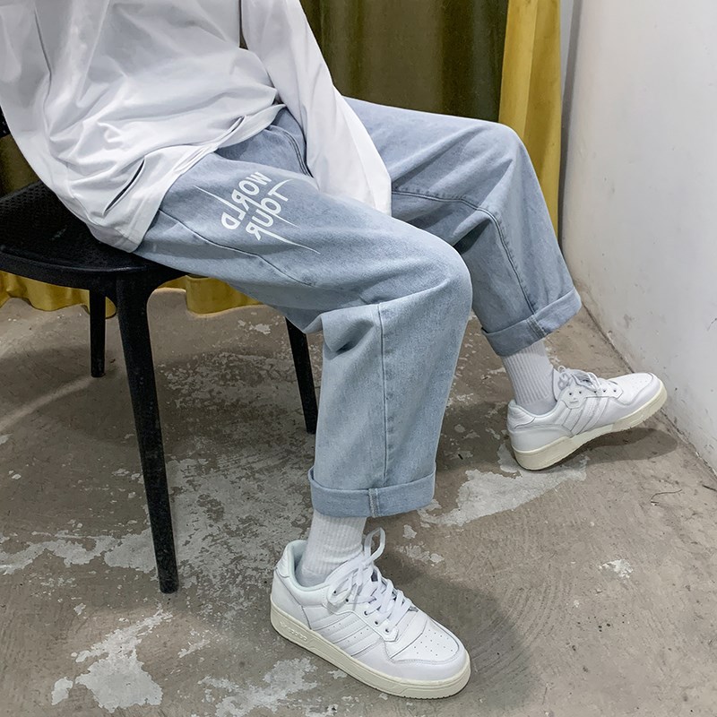 Jeans Men's Straight Tube Loose Fitting Korean Version