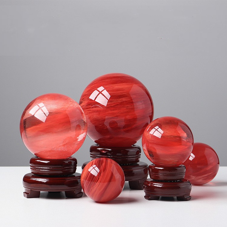 Title 1, Display Melted Red Crystal Ball Ornaments