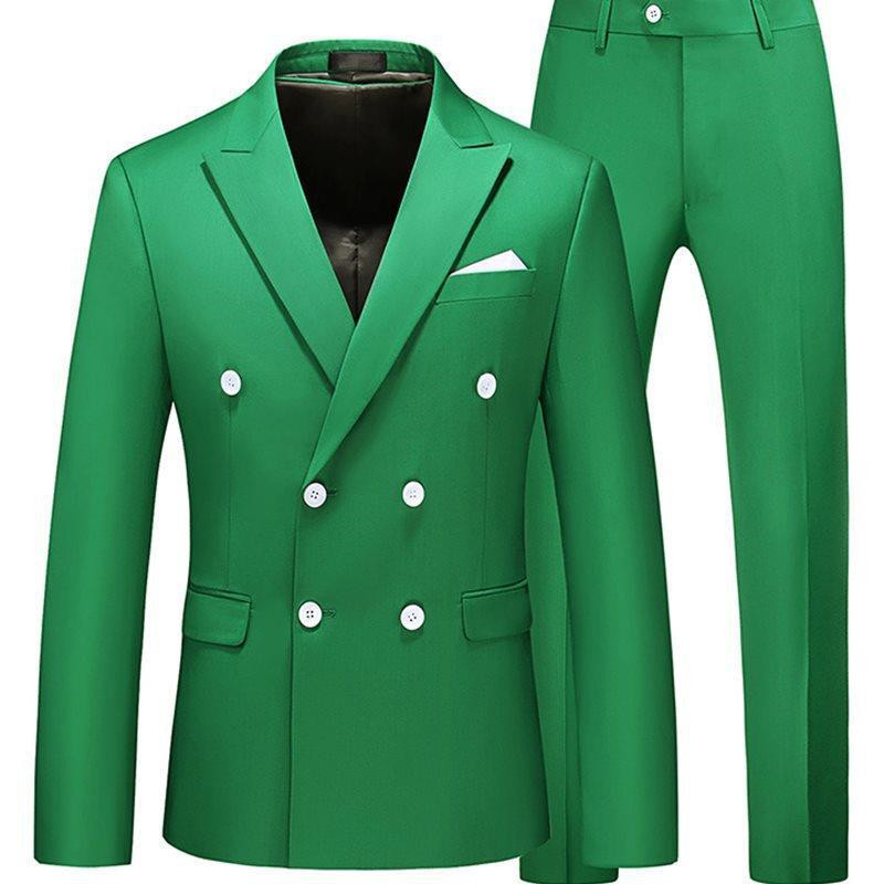 Men 2 Pieces Slim Fit Casual Tuxedo Suit Male Suits Set - Picture 7 of 16