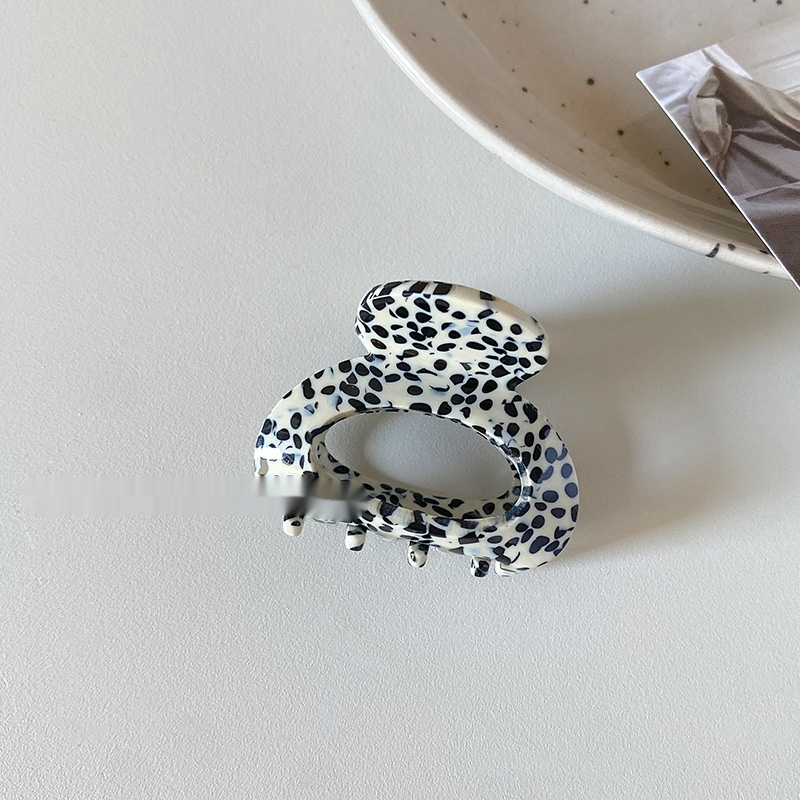 Back Head Small Size Hair Jaw Clip Elegant Hair Pin Hairware Black Polka Dot - Shop at LoveMi